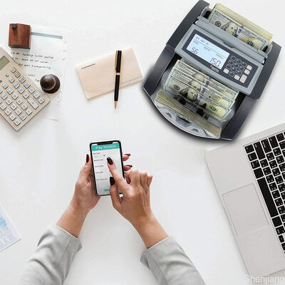 Détecteur de billets à chargement par le haut, double cis, machine à compter l'argent liquide à valeur mixte